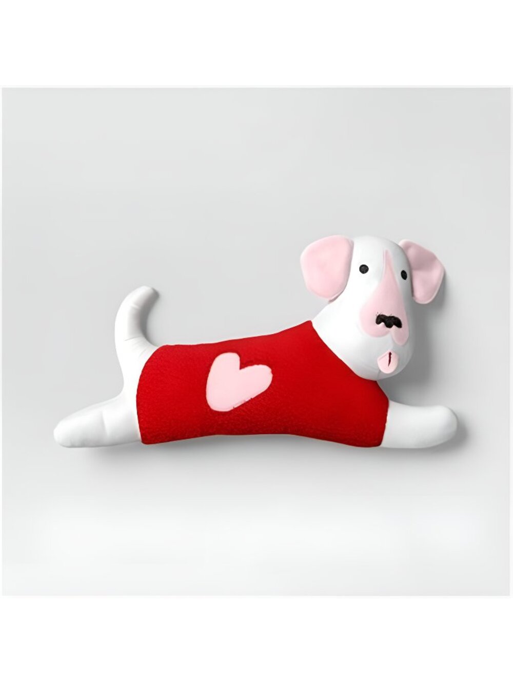 Valentine's Day Dog Shaped Throw Pillow White/Pink